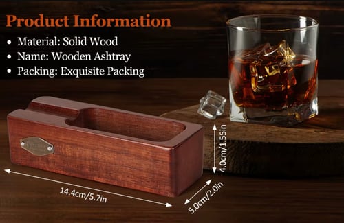 طفاية سيجار خشبية - wooden cigar ashtray
