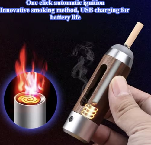 منفضة سجائر صغيرة مع ولاعة