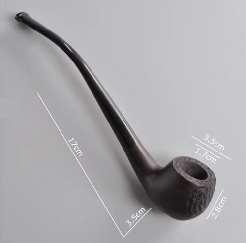 غليون تبغ خشب أبنوس ساق طويلة Churchwarden