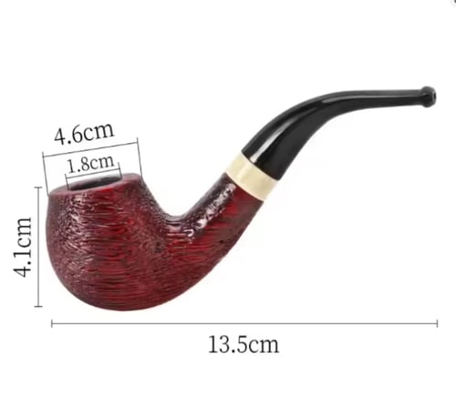 غليون خشبي منحني كلاسيكي