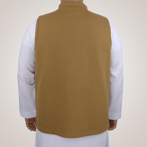 سديري رجالي وجهين بدون ازرار - بيج و أسود