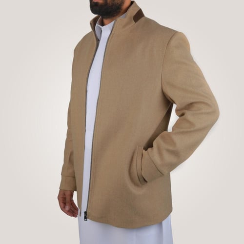 جاكيت رجالي قصير من باتونيا - بني فاتح
