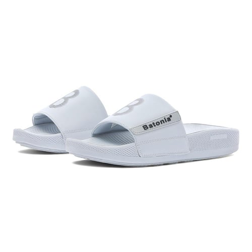 سليبر سادة بطبعة على الوجه رجالي - رمادي فاتح