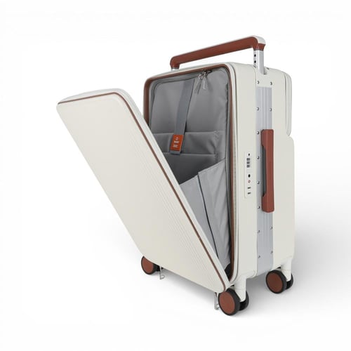 حقيبة سفر من باتونيا -أبيض وبني