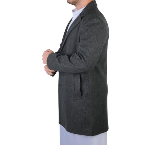 جاكيت رجالي طويل من باتونيا - رصاصي غامق