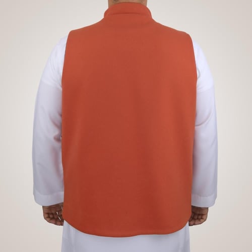 سديري رجالي وجهين بدون ازرار - كحلي وبرتقالي