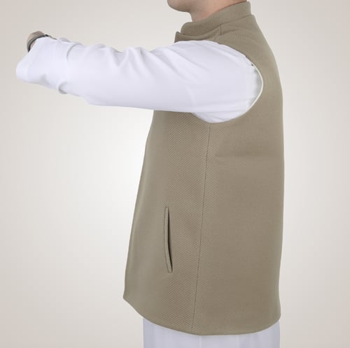 سديري رجالي وجهين بدون ازرار - بني و أبيض