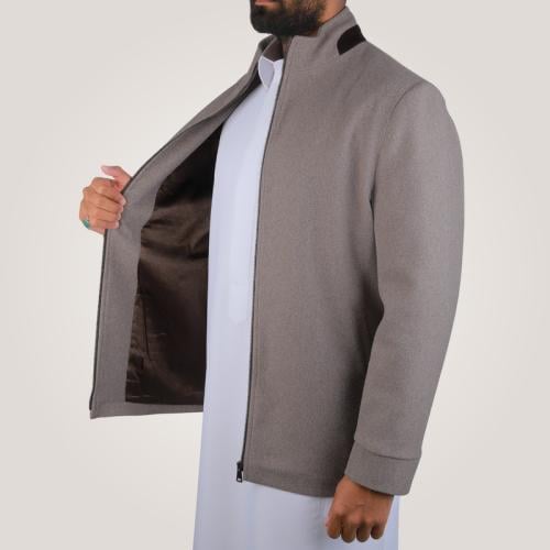 جاكيت رجالي قصير من باتونيا - رمادي