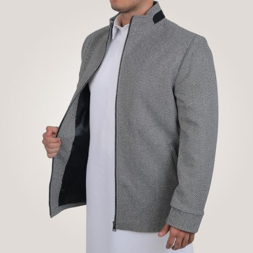 جاكيت رجالي قصير من باتونيا - رصاصي