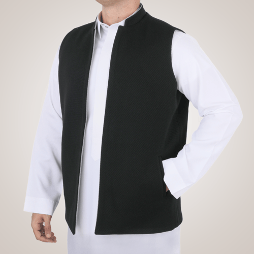 سديري رجالي وجهين بدون ازرار - رمادي و أسود