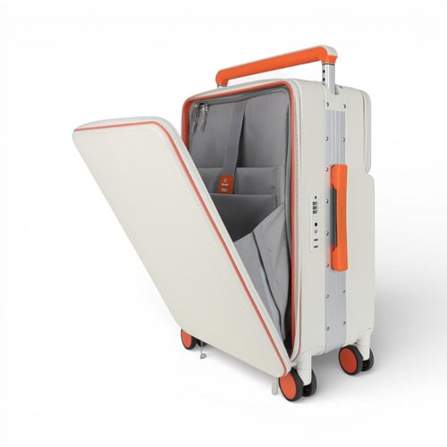 حقيبة سفر من باتونيا -أبيض وبرتقالي