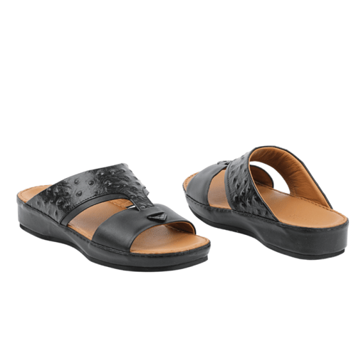 حذاء خليجي جلد طبيعي من باتونيا - أسود