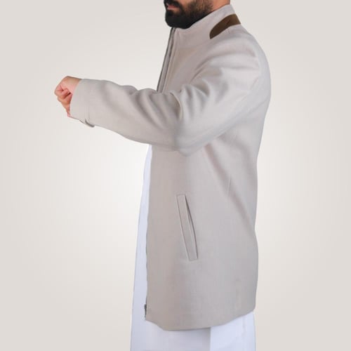 جاكيت رجالي قصير من باتونيا - اوف وايت