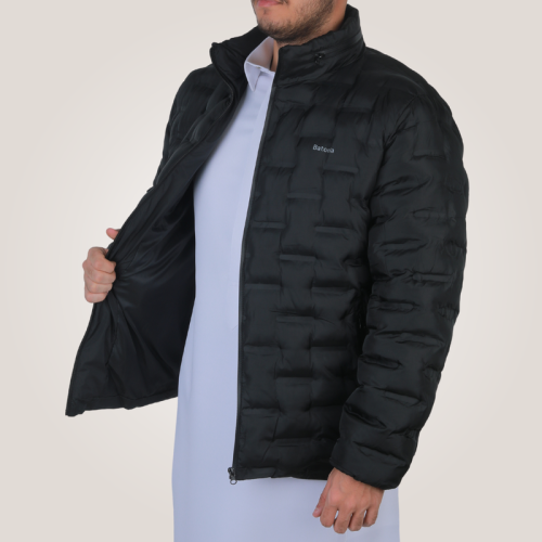 جاكيت رجالي بغطاء للرأس من باتونيا - اسود