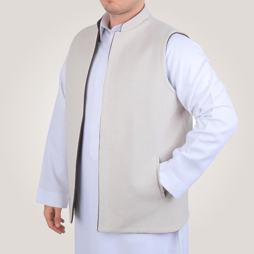 سديري رجالي وجهين بدون ازرار - كوفي و بيج