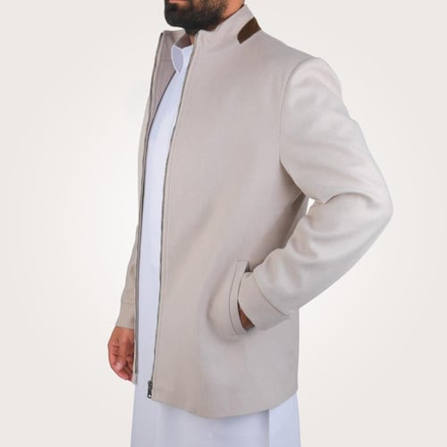 جاكيت رجالي قصير من باتونيا - اوف وايت