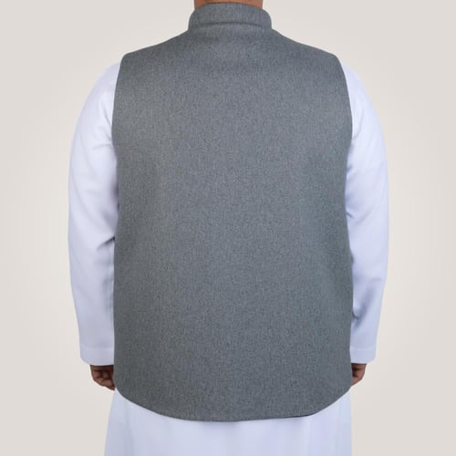 سديري رجالي وجهين بدون ازرار - رصاصي وكحلي