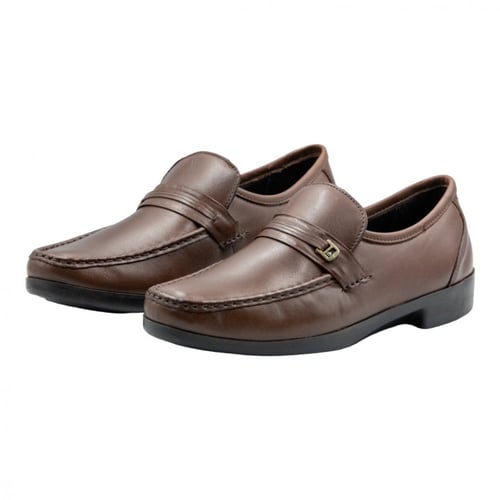 حذاء رسمي سادة بتطريز خيوط ورباط ونعل أسود - كوفي