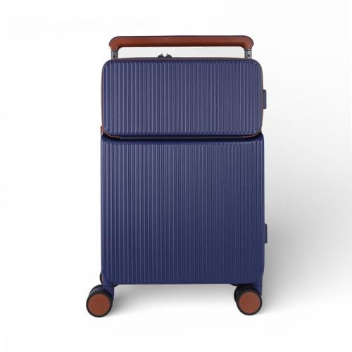 حقيبة سفر من باتونيا -كحلي وبني