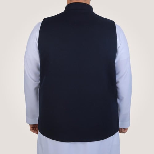 سديري رجالي وجهين بدون ازرار - رصاصي وكحلي