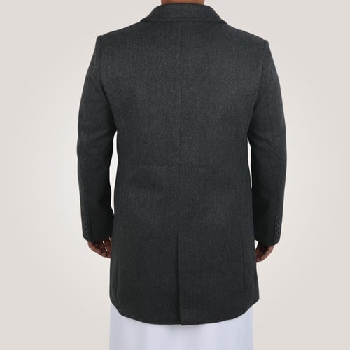 جاكيت رجالي طويل من باتونيا - رصاصي غامق
