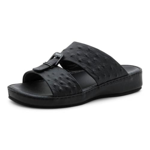 حذاء خليجي جلد طبيعي من باتونيا - أسود