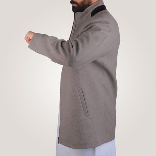 جاكيت رجالي قصير من باتونيا - رمادي