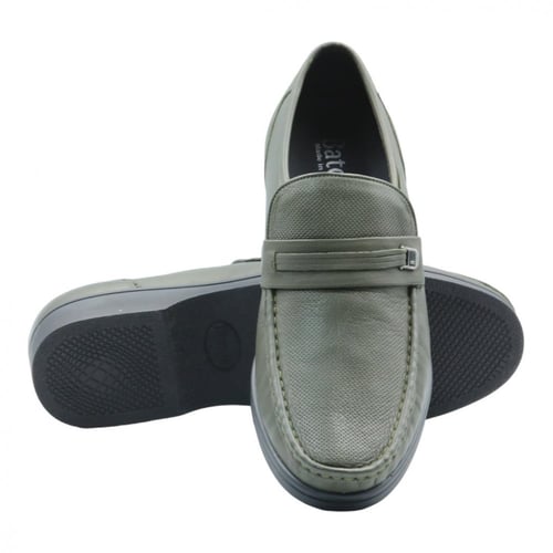 حذاء رسمي جلد طبيعي سادة مطرز برباط رفيع وحلقة - أ...