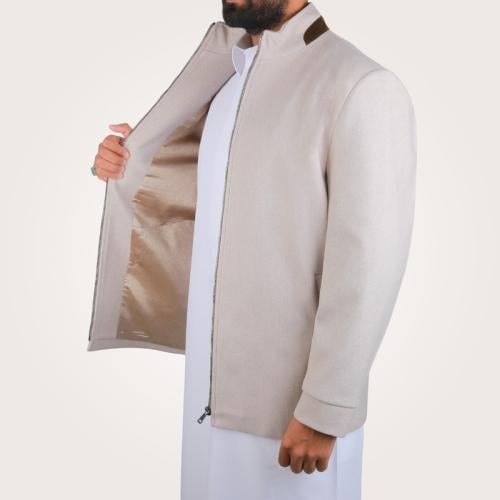 جاكيت رجالي قصير من باتونيا - اوف وايت