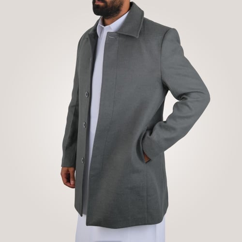 جاكيت رجالي طويل من باتونيا - رصاصي