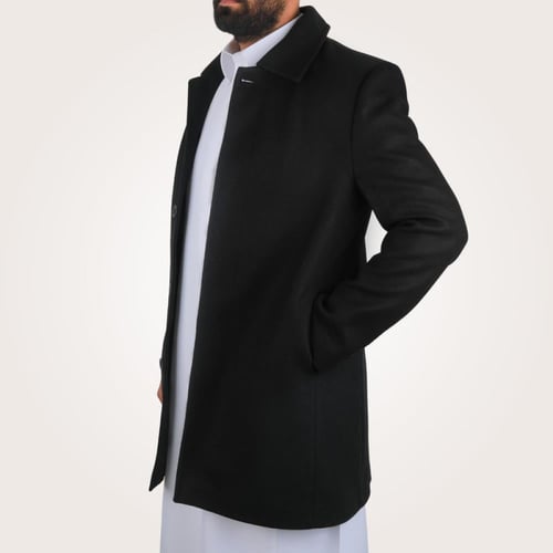 جاكيت رجالي طويل من باتونيا - اسود