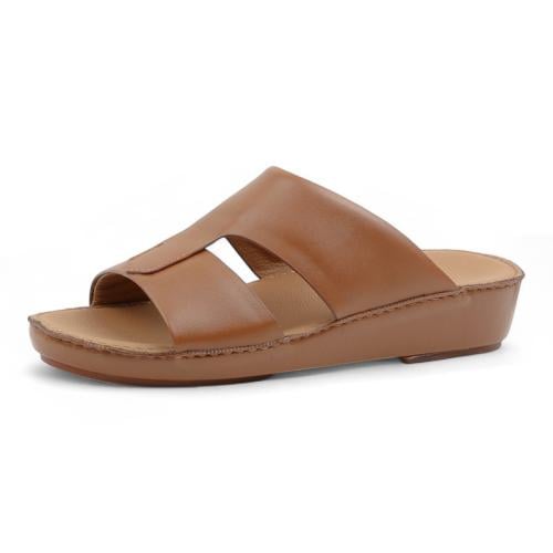 حذاء خليجي جلد طبيعي من باتونيا - بني