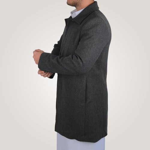 جاكيت رجالي طويل من باتونيا - رصاصي غامق