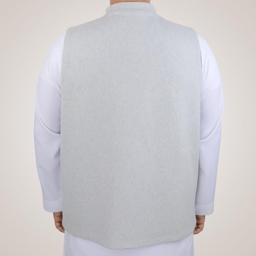 سديري رجالي وجهين بدون ازرار - أسود ورمادي غامق