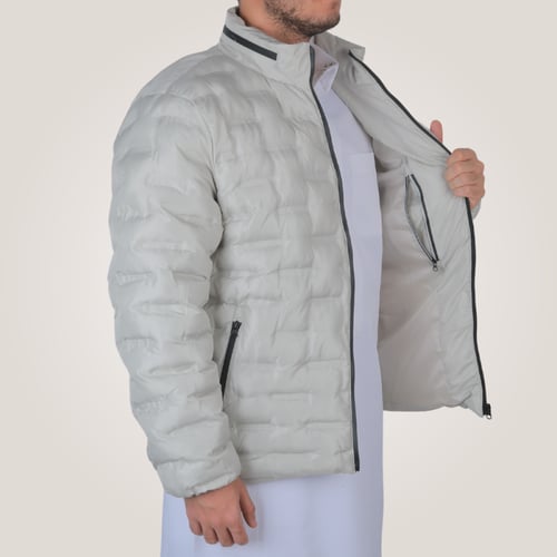 جاكيت رجالي بغطاء للرأس من باتونيا - اوف وايت