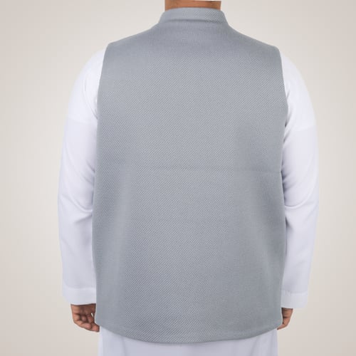 سديري رجالي وجهين بدون ازرار - رمادي و أسود