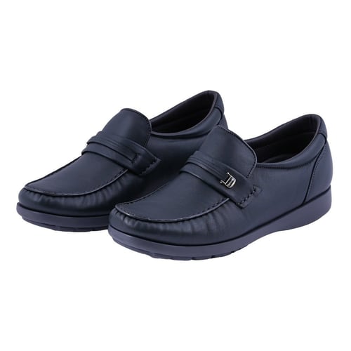 حذاء جلد طبيعي رجالي مبطن -رمادي غامق