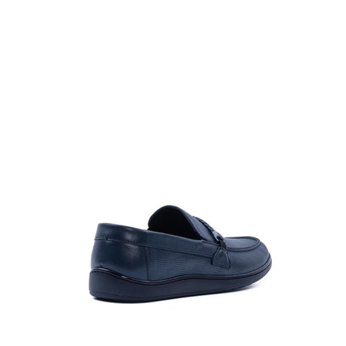 حذاء رسمي جلد طبيعي بتصميم خطوط متقاطعة رجالي - كح...