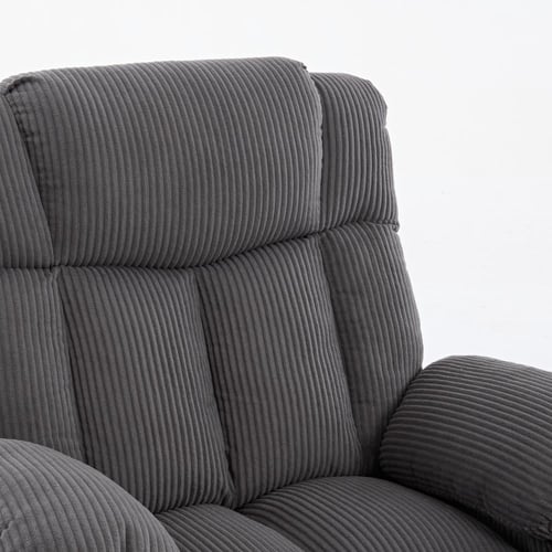 كرسي إسترخاء هزاز ودوار قماش مقلم - رمادي غامق