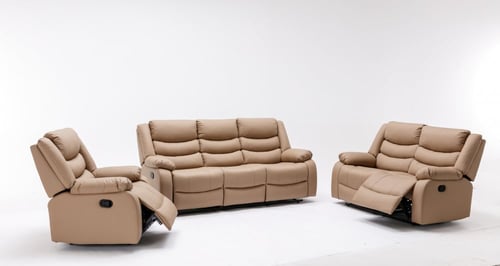 طقم كراسي إسترخاء - 6 أشخاص لون بني فاتح