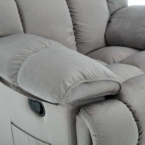 كرسي إسترخاء هزاز ودوار قماش مخمل ناعم جداً- رمادي