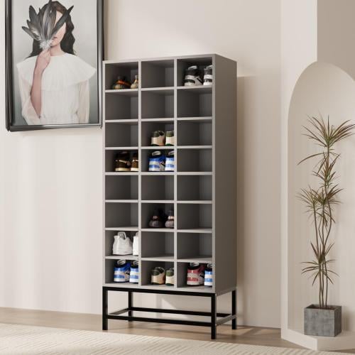 خزانة أحذية مودرن 24 حذاء - رمادي