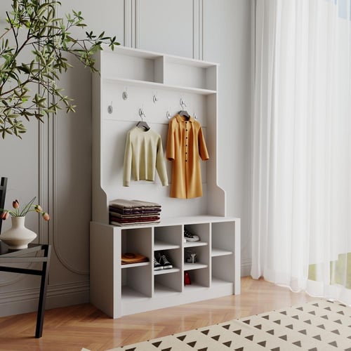 خزانة أحذية مع مساحات تعليق للملابس