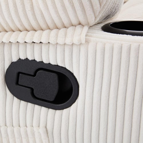 كرسي إسترخاء هزاز ودوار قماش مقلم - أبيض كريمي