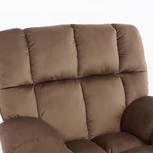 كرسي إسترخاء هزاز ودوار قماش مخمل ناعم جداً- بني