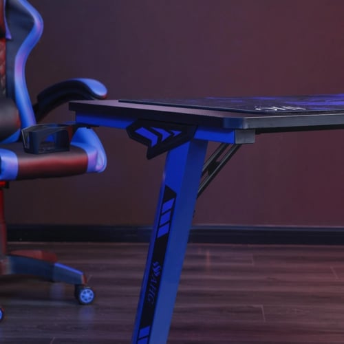 طقم كرسي وطاولة قيمنق - لون أزرق