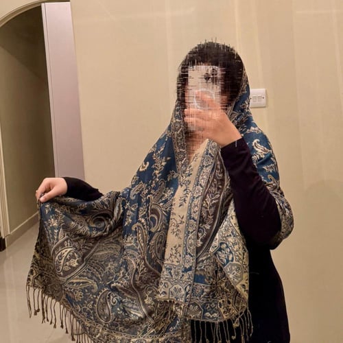 شال كشميري فاخر خيوط الذهب