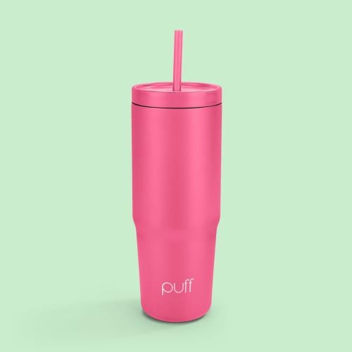 Coffee storage bottle with CBP go light pink matte PUFF