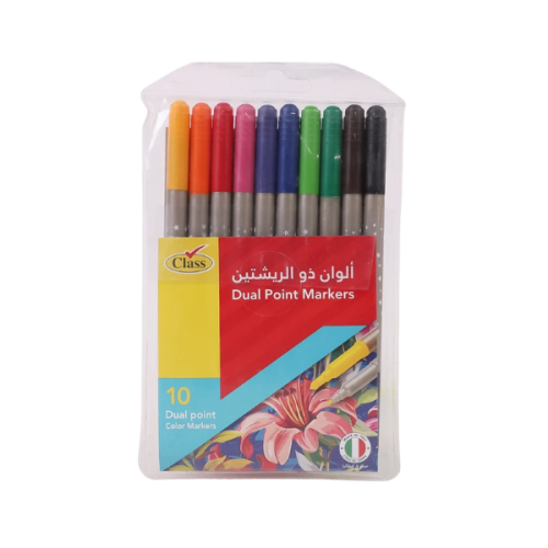 الوان فلوماستر ذو الريشتين 10 الوان كلاس