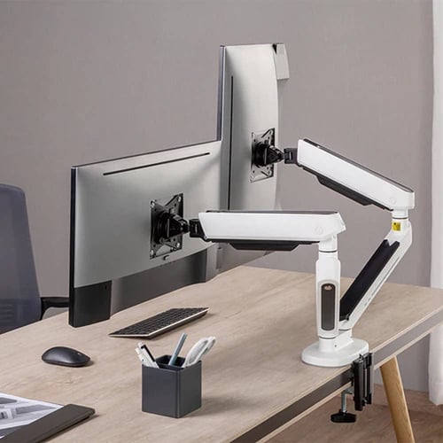 ستاند مرن تويستد مايندز شاشتين وإضاءة RGB - أبيض